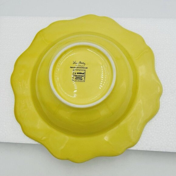 Vera Bradley J Willfred 10.5" Ceramic Serving Bowl Flowers Portugal Yellow - Picture 5 of 8